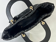 Dior Medium Lady Bag black Woven Calfskin bag size 24x21x12cm  - 3