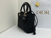 Dior Medium Lady Bag black Woven Calfskin bag size 24x21x12cm  - 2