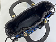 Dior Medium Lady Bag blue Woven Calfskin bag size 24x21x12cm - 6