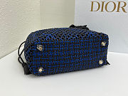 Dior Medium Lady Bag blue Woven Calfskin bag size 24x21x12cm - 3