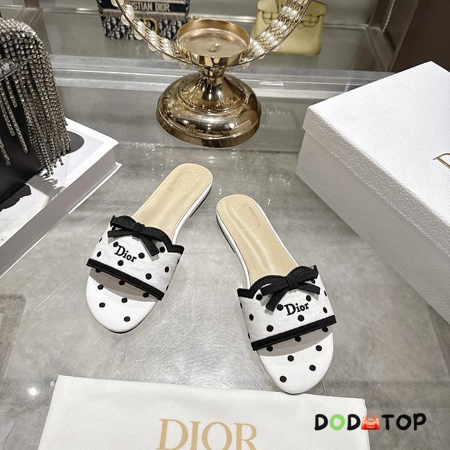 Dior Dway Heeled Slide white and black - 1