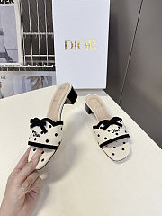 Dior Dway Heeled Slide white and black 4.5cm - 1