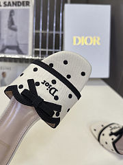 Dior Dway Heeled Slide white and black 4.5cm - 5