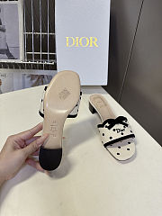 Dior Dway Heeled Slide white and black 4.5cm - 4