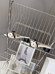 Dior Dway Heeled Slide white and black 4.5cm - 3