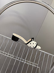 Dior Dway Heeled Slide white and black 4.5cm - 2