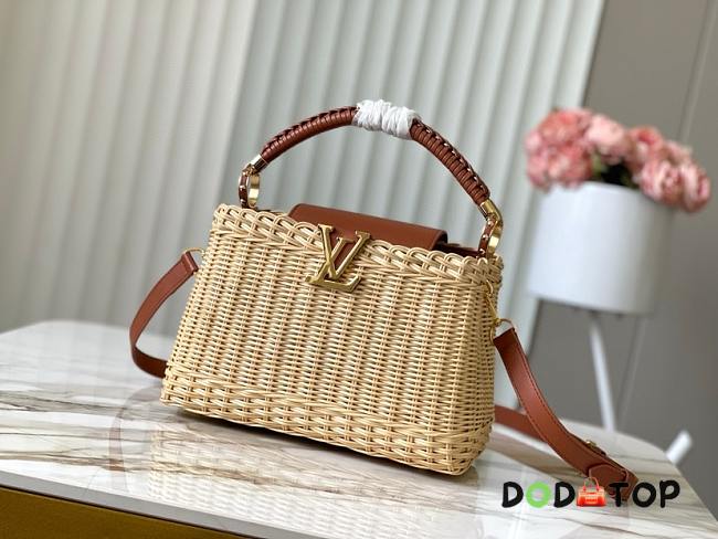 Louis Vuitton Rattan Calfskin Capucines bag size 27x18x9cm - 1