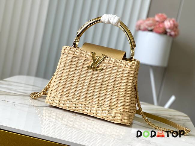 Louis Vuitton Rattan Calfskin Capucines bag size 27x18x9cm -02 - 1