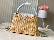 Louis Vuitton Rattan Calfskin Capucines bag blue size 27x18x9cm  - 1