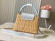 Louis Vuitton Rattan Calfskin Capucines bag blue size 27x18x9cm  - 4