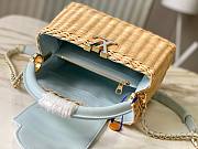 Louis Vuitton Rattan Calfskin Capucines bag blue size 27x18x9cm  - 3