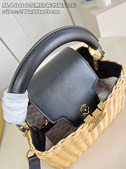 Louis Vuitton Rattan Calfskin Capucines bag black size 27x18x9cm - 3