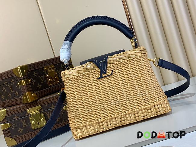 Louis Vuitton Rattan Calfskin Capucines bag navy size 27x18x9cm - 1