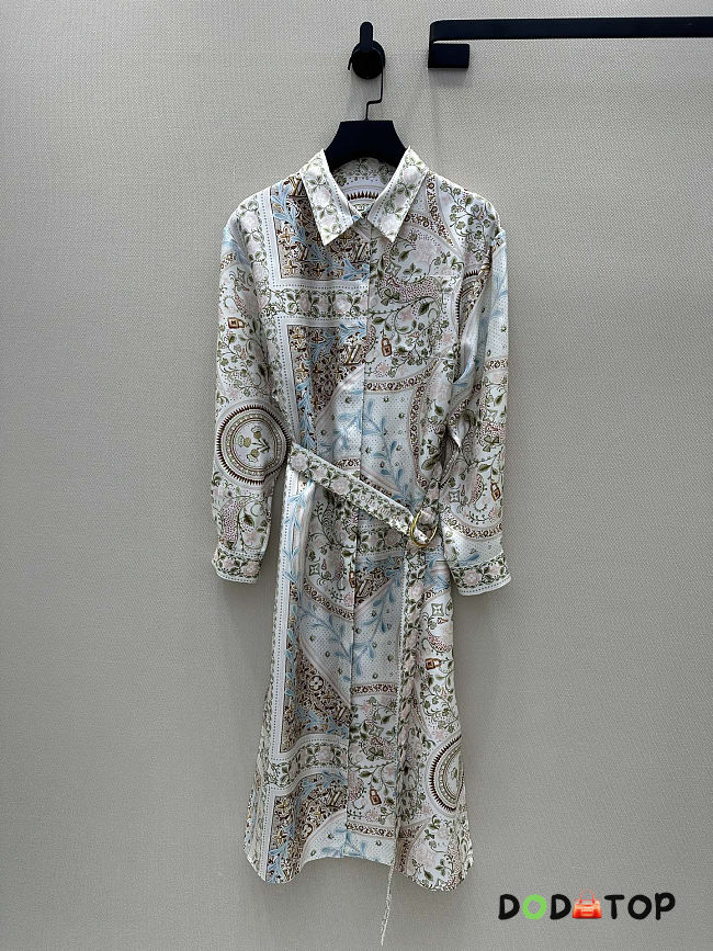 Louis Vuitton Flower Foulard Shirt Dress  - 1