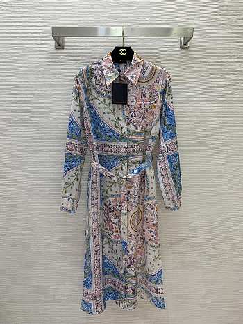 Louis Vuitton Flower Foulard Shirt Dress -01