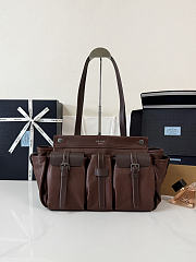 Prada Route large leather tote bag Color Cocoa Brown size 34x25x17cm - 1