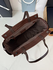 Prada Route large leather tote bag Color Cocoa Brown size 34x25x17cm - 6
