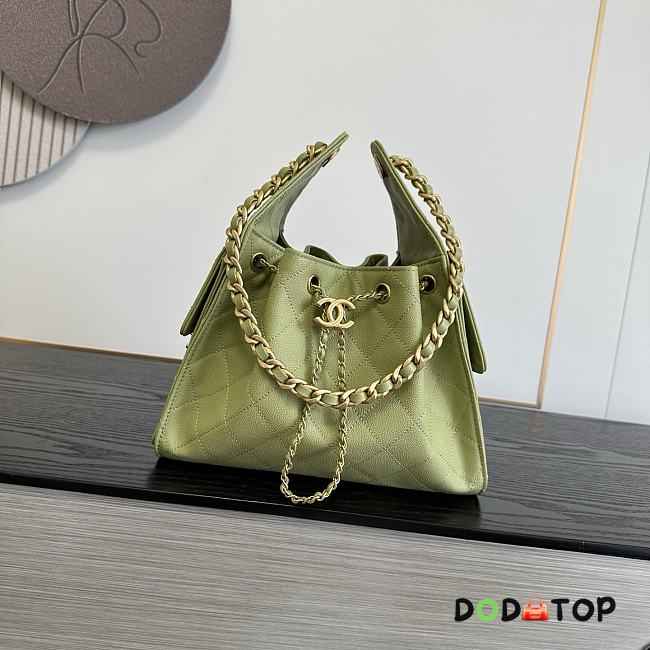 Chanel Small 25 Handbag Light Green Caviar Gold size 30x26x14cm - 1