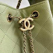 Chanel Small 25 Handbag Light Green Caviar Gold size 30x26x14cm - 5