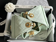 Chanel Small 25 Handbag Light Tiffany blue Caviar Gold size 30x26x14cm - 5