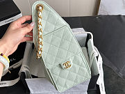 Chanel Small 25 Handbag Light Tiffany blue Caviar Gold size 30x26x14cm - 4