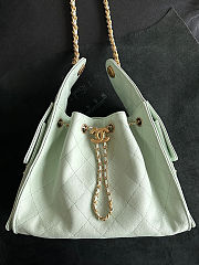 Chanel Small 25 Handbag Light Tiffany blue Caviar Gold size 30x26x14cm - 2