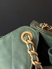 Chanel Small 25 Handbag Green Caviar Gold size 30x26x14cm - 4