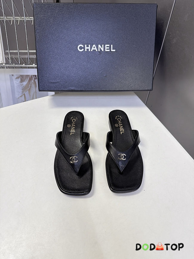 Chanel sandals black lambskin  - 1