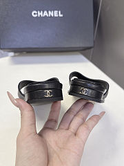 Chanel sandals black lambskin  - 6
