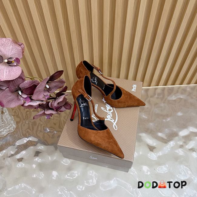 Christian Louboutin Veau Velours Miss Ziggyta 100 Pumps Brown - 1