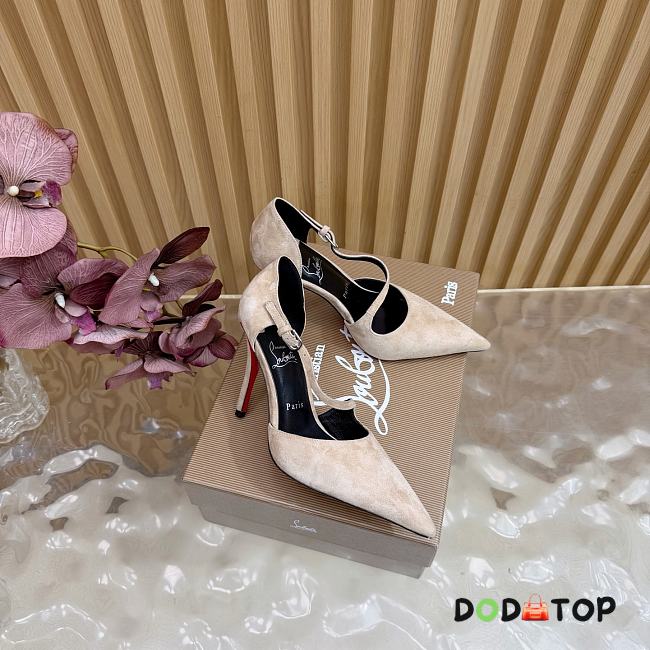 Christian Louboutin Veau Velours Miss Ziggyta 100 Pumps cream - 1