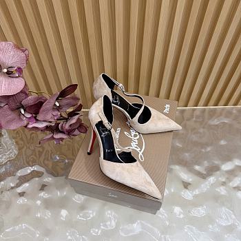 Christian Louboutin Veau Velours Miss Ziggyta 100 Pumps cream