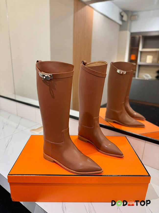 Hermes Boots with Silver Hardware brown - 1