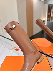 Hermes Boots with Silver Hardware brown - 4
