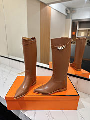 Hermes Boots with Silver Hardware brown - 3