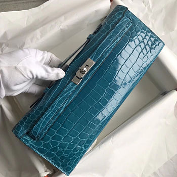 Hermes Kelly Cut crocodile leather bag size 31x13x2.5cm 