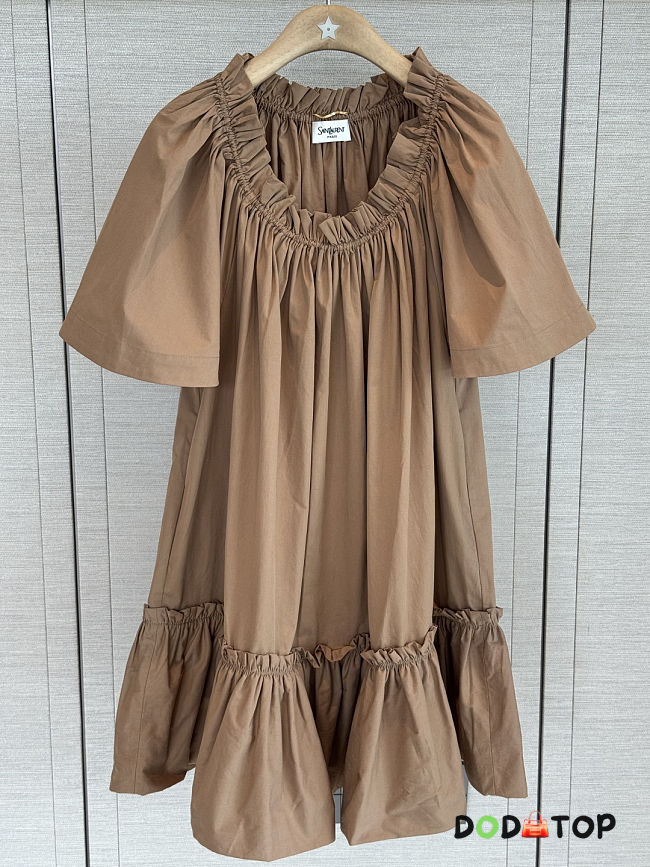YSL Loose-fitting dress brown - 1