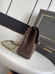 Chanel Flap Bag Patinated Lambskin & Gold dark brown size 25.5x16x7cm - 5