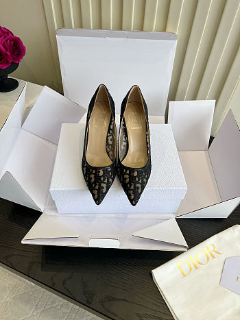 Dior Adiorable Pump Black Dior Oblique Embroidered Mesh 8cm