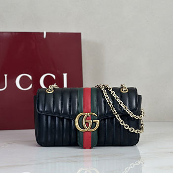 Gucci Jetset GG Marmont medium shoulder black bag size 26x15x7cm 