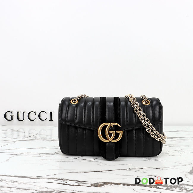 Gucci Jetset GG Marmont medium shoulder black bag size 26x15x7cm - 01 - 1