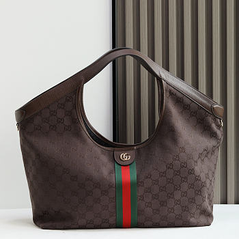 Gucci Women's Brown Giglio Tote Bag size 60x47x16cm -01