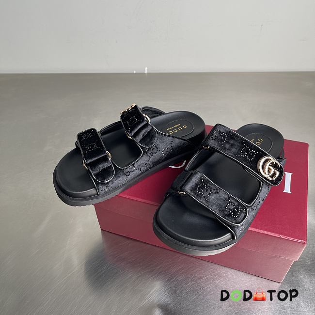 Gucci Women's Black Double G Sandals - 1
