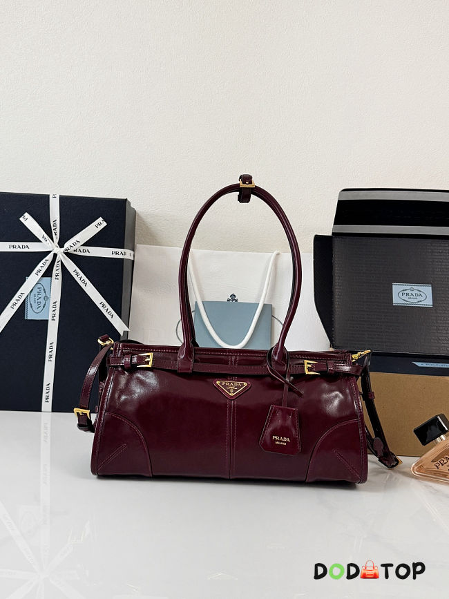 Prada Bonnie Burgundy leather bag size 32x15.5x12cm - 1