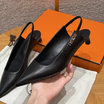 Hermes sandals black -4cm