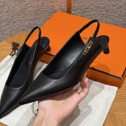 Hermes sandals black -4cm - 6