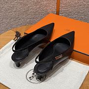 Hermes sandals black -4cm - 4