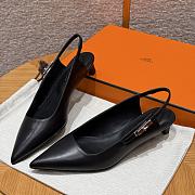 Hermes sandals black -4cm - 2