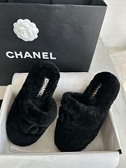 Chanel Fuzzy slippers black  - 2