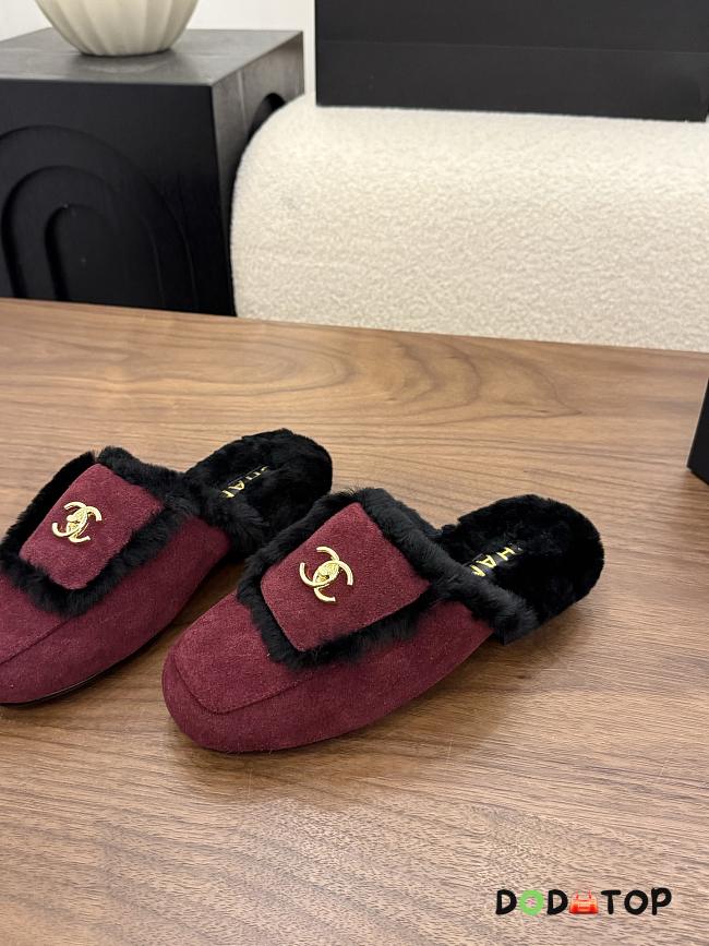 Chanel velvet slippers red - 1
